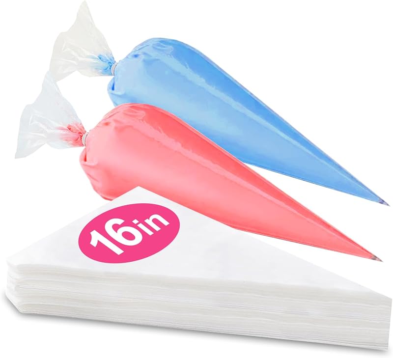 Mangas pasteleras desechables de 16 pulgadas, 50 unidades de bolsas de pastelería grandes | Bolsas para glaseado, Bolsas para decoración de pasteles, Bolsas para decoración Mangas pasteleras grandes, Bolsas para glaseado