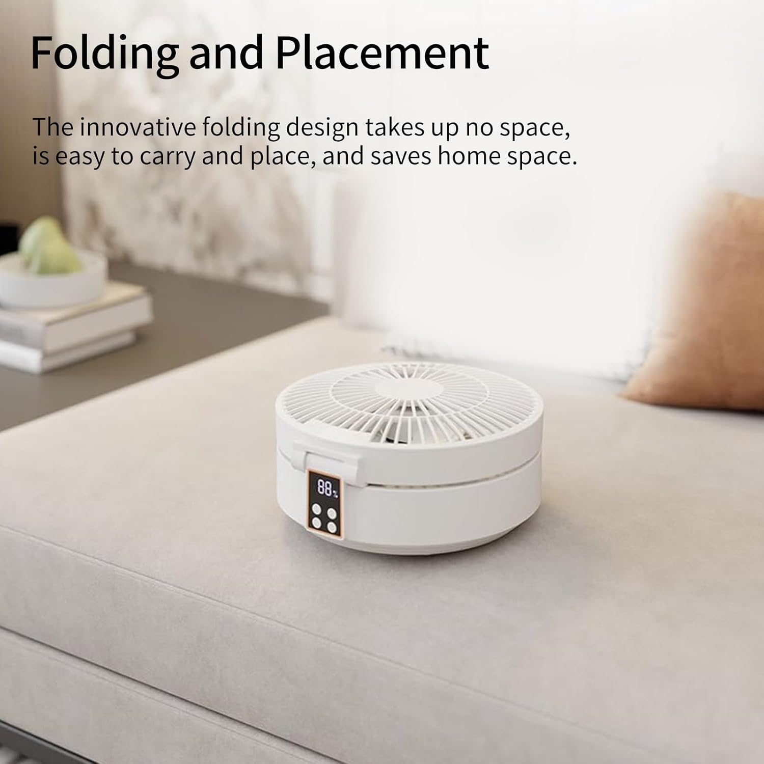 Remote Control USB Desktop Air Coolers With Timer Function Foldable 4000mAh Battery 120° Auto Rotation 3 Speed Fan Portable Rechargeable Desk Fan