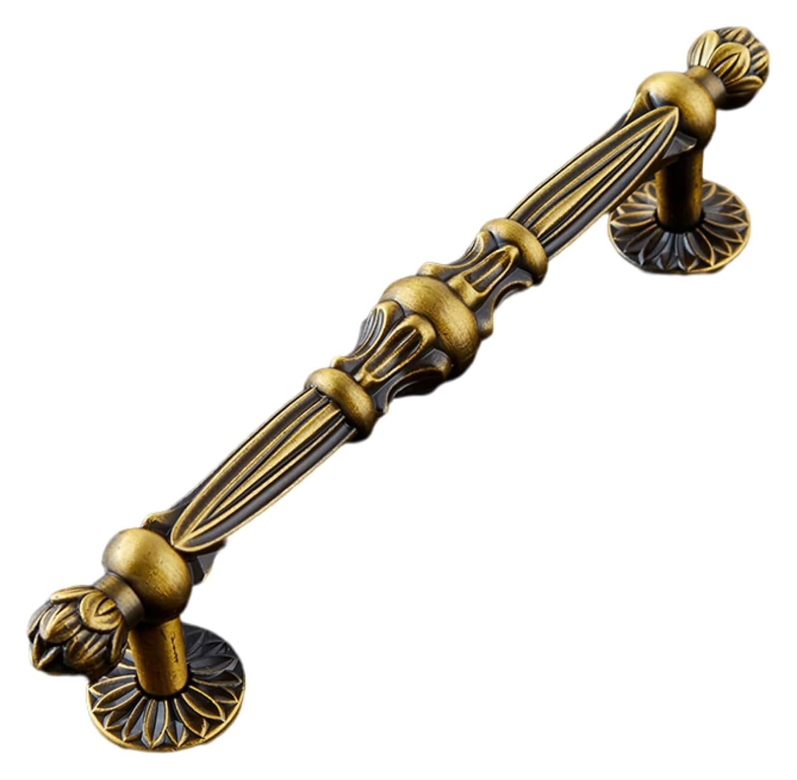 VOPLIVAT Vintage Brass Cabinet Drawer Pulls, Zinc Alloy Cabinet Knob Dresser Drawer Pull Diameter 34mm(Hole Pitch 96mm)