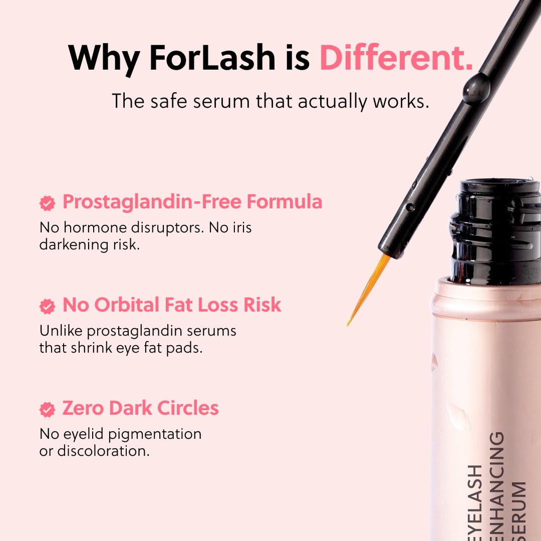 ForChics ForLash Eyelash Growth Serum – Lash Booster for Fuller, Thicker and Longer Eyelashes - Organic Lash Enhancer & Thickener | Wegański & Cruelty-Free [3 ml]