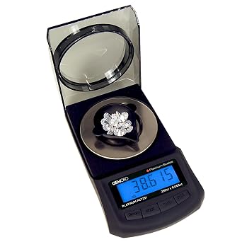 GemOro Platinum PCT251 | Durable Precise Jewelers Premium Class Carat Mini Scale | Digital Precision Tool with Expert Professional Reading & Accuracy 250ct x 0.005ct Readability Black
