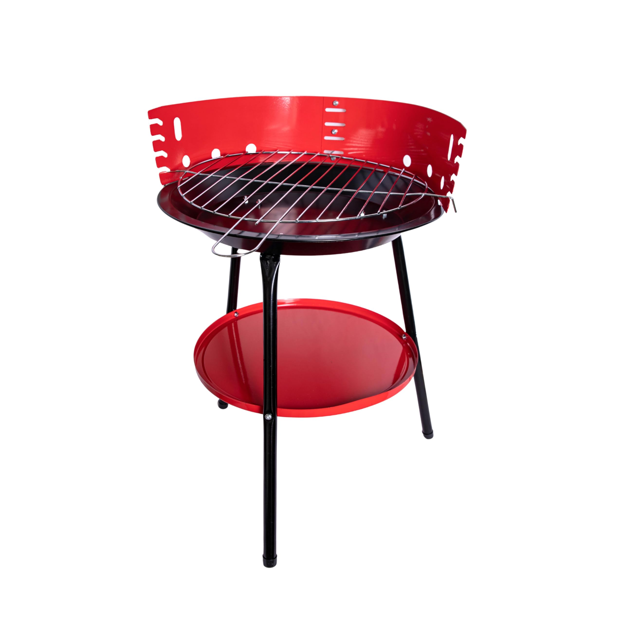 Samuel Alexander 35Cm (14") Round Metal Garden Barbecue With Windshield & Shelf from B&Q