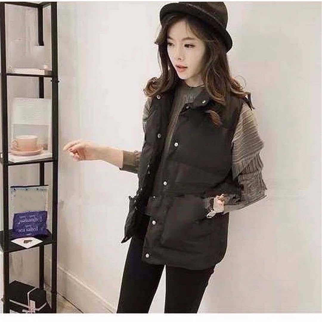 Automne Hiver Femmes Gilet Court Manteau Coton Décontracté Chaud Mince