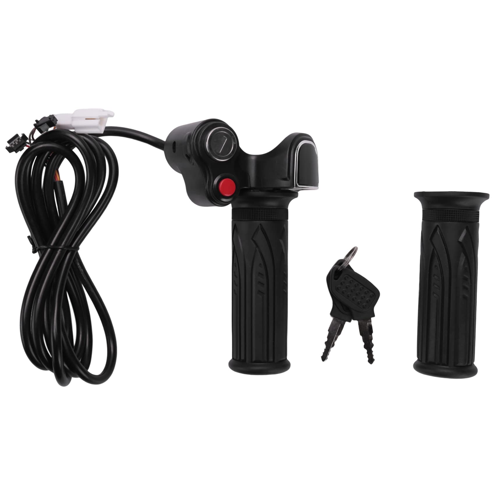 Poignée Accélérateur 60V Avec Indicateur De Batterie Et Clé – Interrupteur Verrouillage, Compatible Scooter Électrique, Vélo, Tricycle (Diamètre 22,5 Mm)