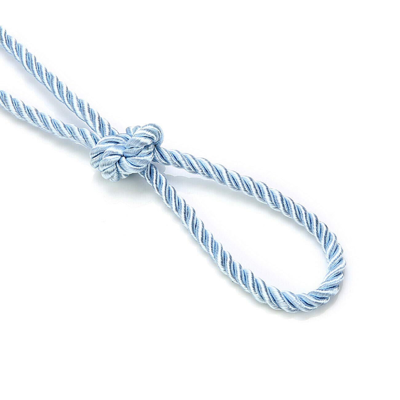 6mm Silky Barley Twist Cord Rope Braid 3 Ply & Matching 16mm Flanged Insertion Piping Furnishing Upholstery Crafts Trimming,36 Colors. High Strength, Neotrims. 5 Yards, Dusky Light Blue (Cord)