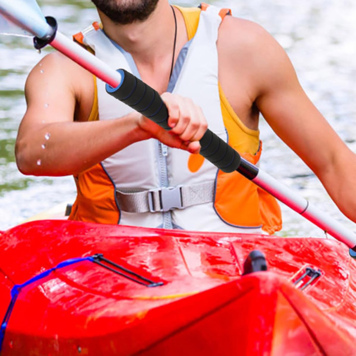 Angoily Impugnature 4 Kayak Antiscivolo Pagaia per in Spugna da Pezzi, Protezione Facile da Usare per Pagaie da Canoa Durante Kayaking