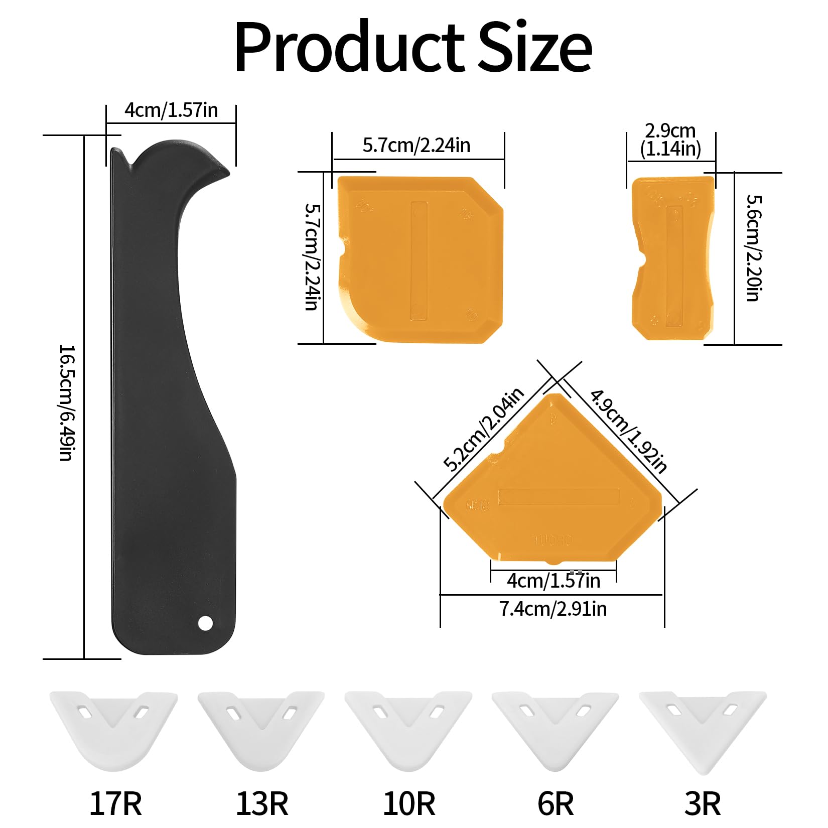 Silicone Caulking Tool Kit - Remover and Scraper With Pads for Bathroom Kitchen Finishing and Smoothing - Sealant Grout Removal Tools - Image 2
