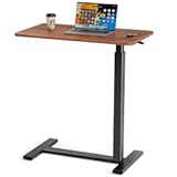 Elevon Overbed Bedside Table with Wheels, Adjustable Hospital & Home Use Bed Table, Rolling Laptop Table, Mobile Standing Desk