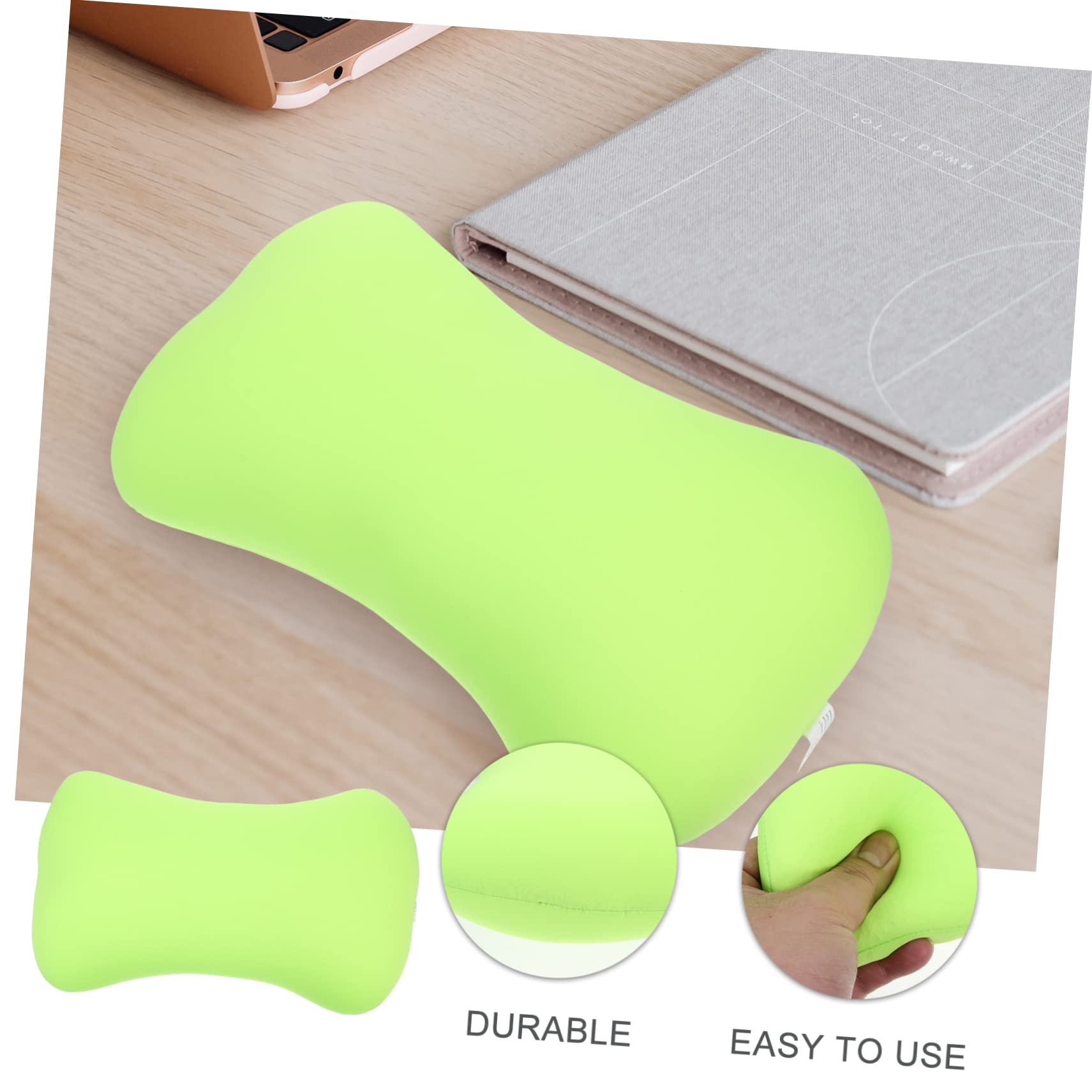 ULTECHNOVO Almohada Cuello Portátil Forma de Hueso, Espuma de Partículas, Tamaño Mini, Color Verde, Ligera y Resistente al Desgaste, Accesorio de Camping y Oficina para Descanso y Siesta