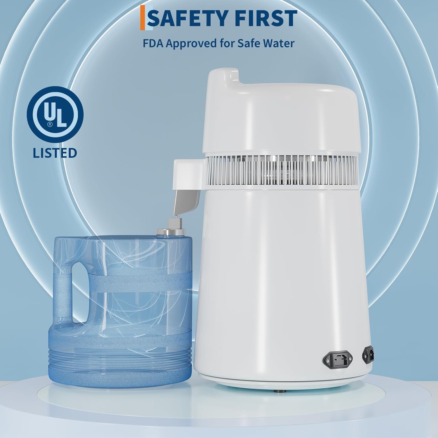 Wasserdestilliergerät 6 l 900 W Edelstahl 304 automatische Abschaltung Dreifachfilter tragbarer Wasserreiniger
