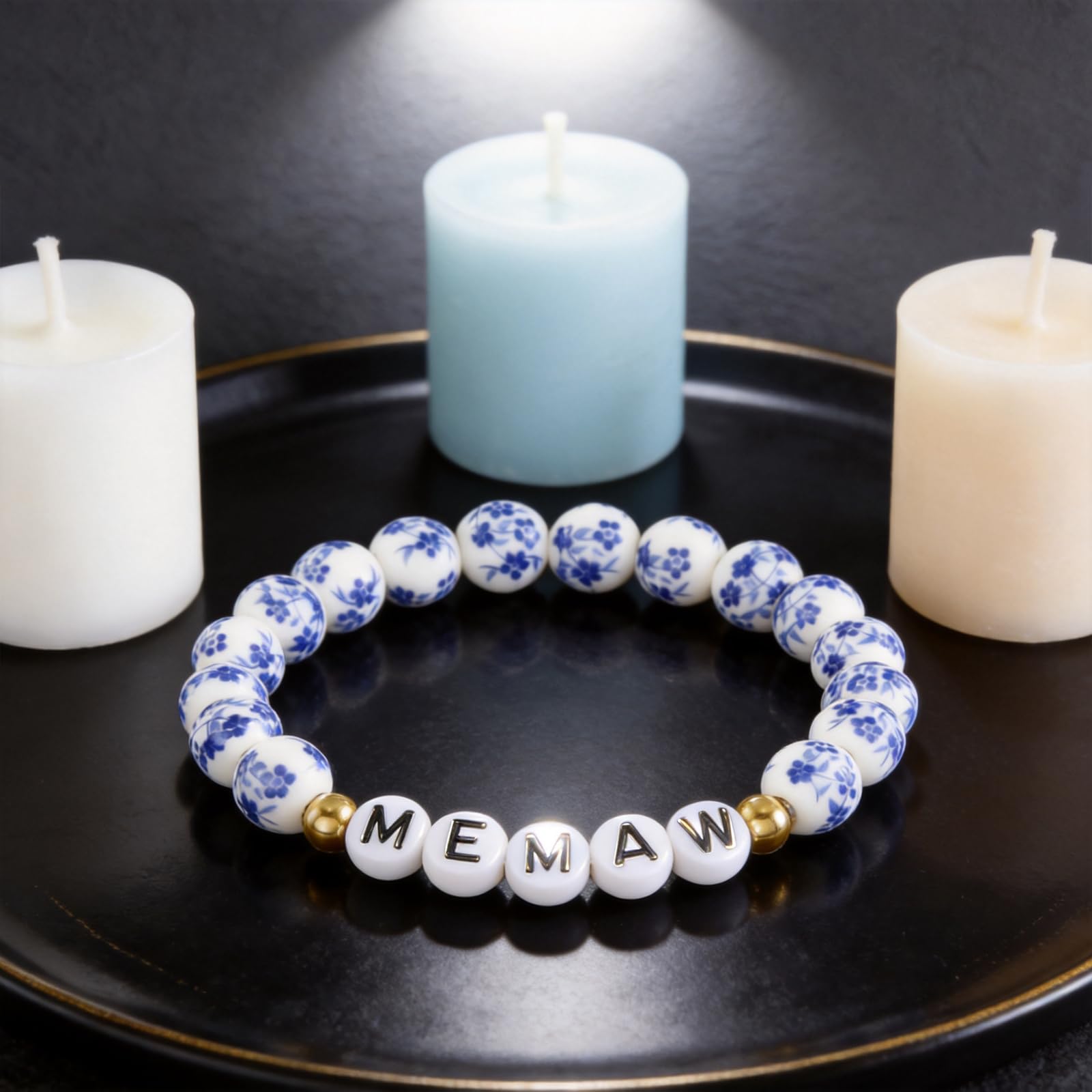 Memaw Gifts from Grandkids Grandchildren for Birthday Beaded Jewelry Best Memaw Bracelet