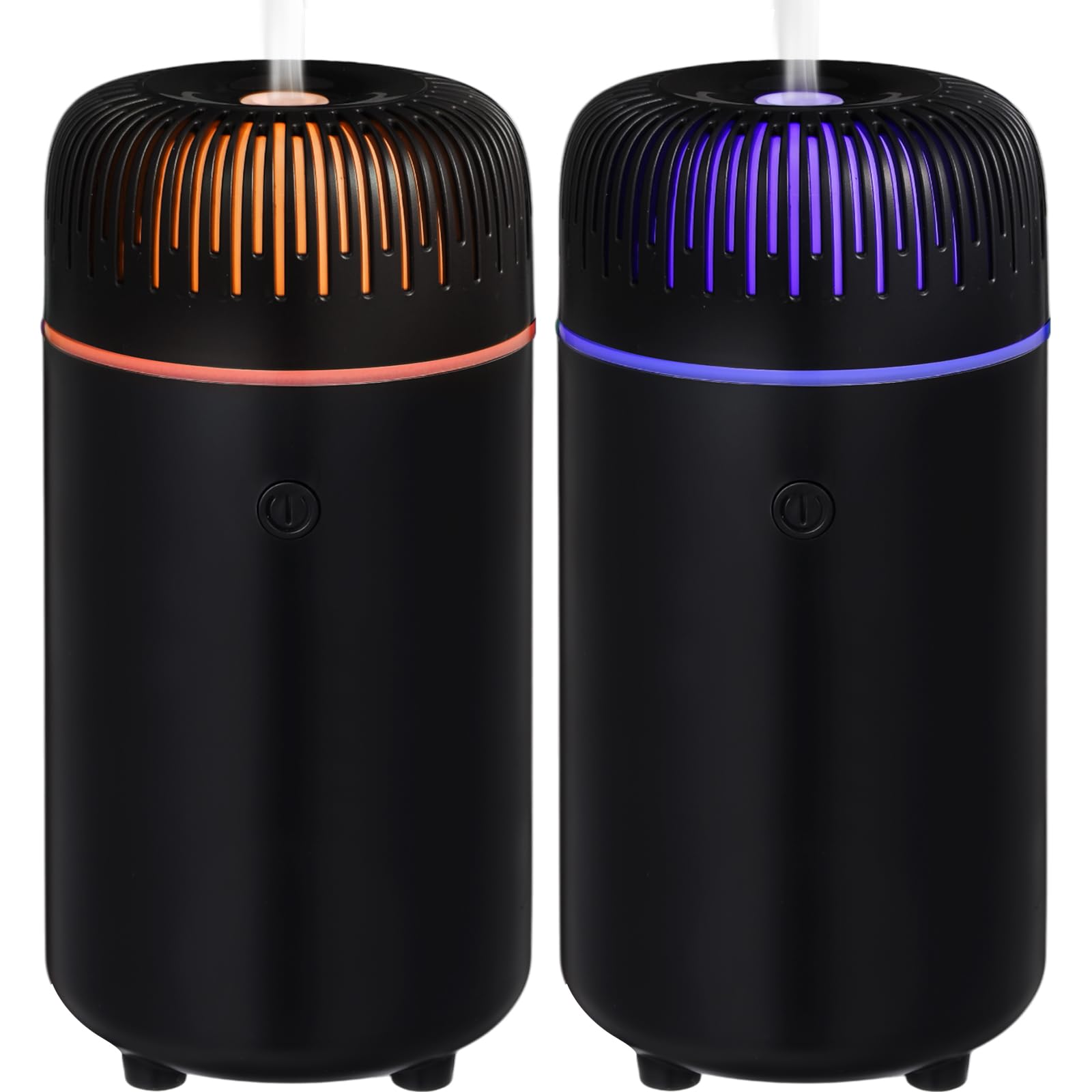 VIHOSE 2 Pcs Car Diffuser Set 100ml Essential Oil Diffuser Mini Humidifier Car Aromatherapy USB Fragrance Aroma with 7 LED Color Changing Light for Office Room Home