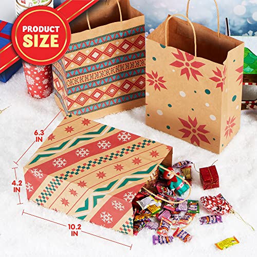 JOYIN-24-Christmas-Kraft-Gift-Bags-for-Holiday-Paper-Gift-Bags-Christmas-Goody-Bags-Xmas-Gift-Bags-Classrooms-and-Party-Favors-102-x-42-x-63