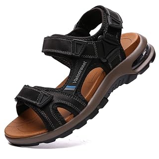 visionreast Mens Athletic Sandals Open Toe Hiking Outdoor Non-slip Sandals Air Cushion Sport Casual Beach Sandals, B_black, 6