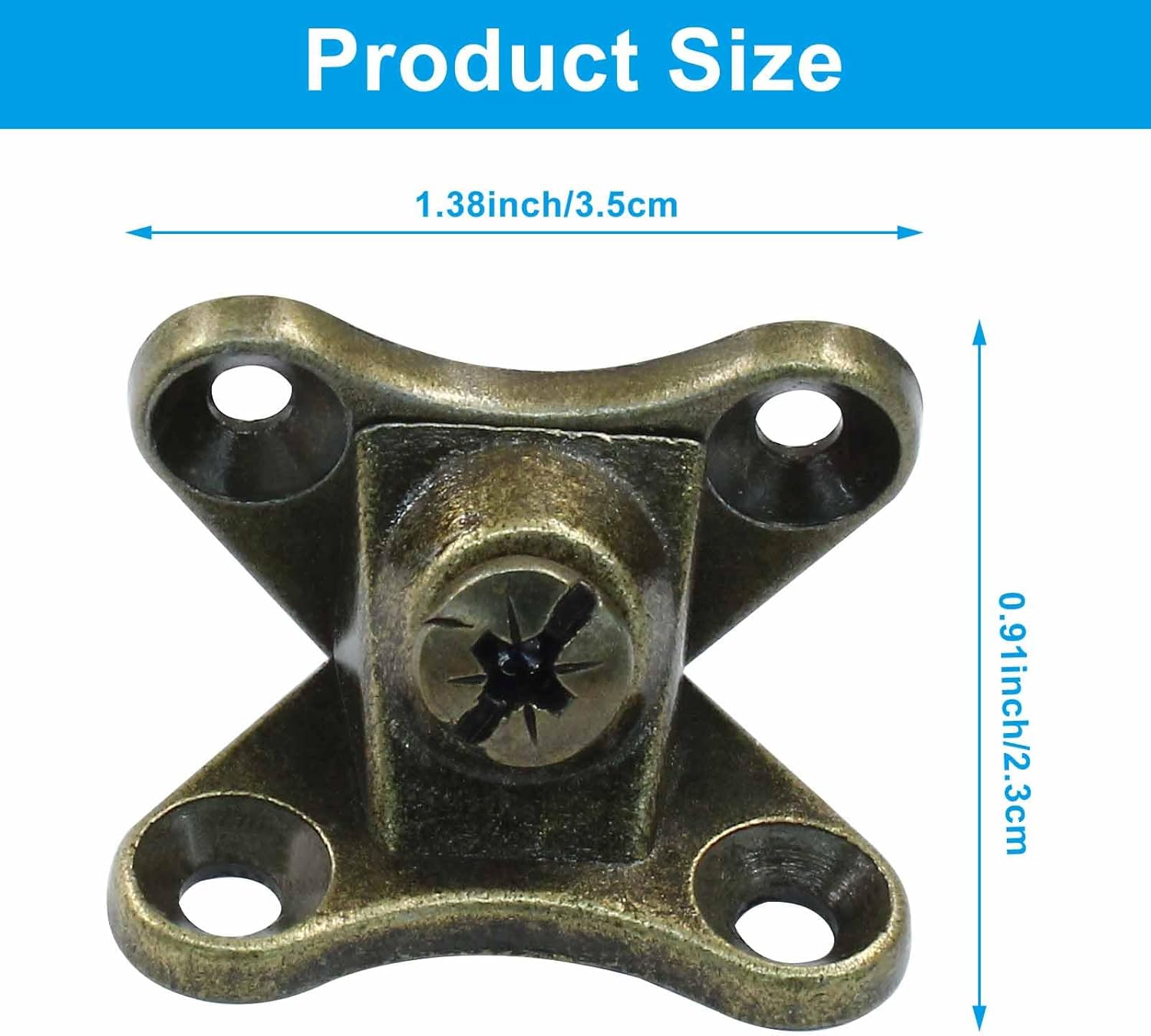 10Pcs Detachable Corner Bracket, Removable Butterfly Corner Brace Bronze Shelf Bracket, Zinc Alloy Right Angle Corner Code for Wood Furniture, Cabinet, Shelves