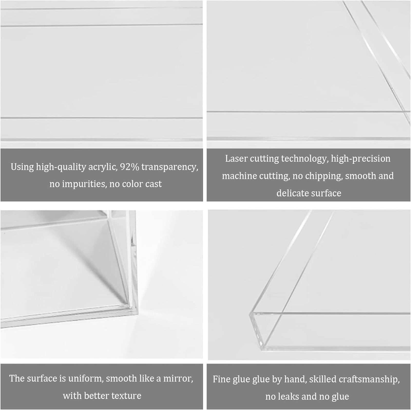 Caja expositora de acrílico, Tanque de fotografía de acrílico de 40 cm - Accesorios creativos para posar en sesiones de fotografía de Alimentos y cosméticos, Vitrina expositora (40x20x40 cm)
