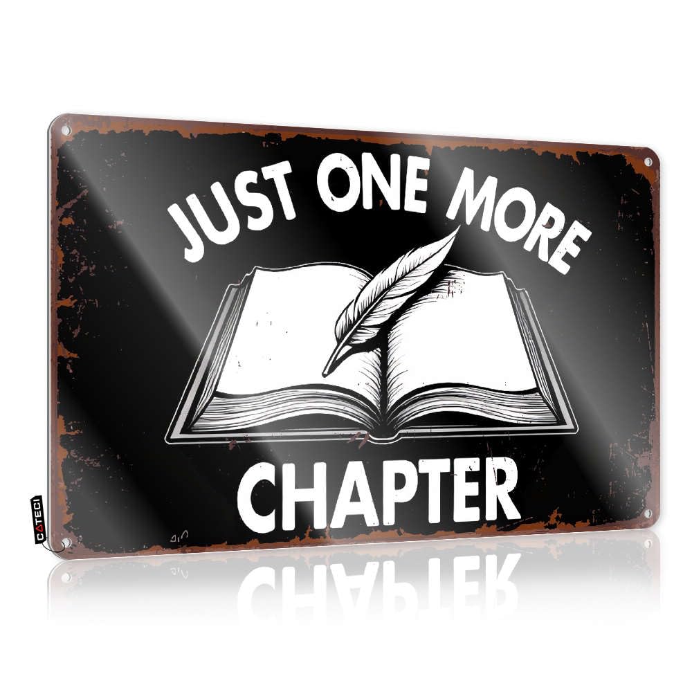 Plaques Tin Wall Art - Just One More Chapter Affirmation Western Retro Style Decoration For House(30X40CM)