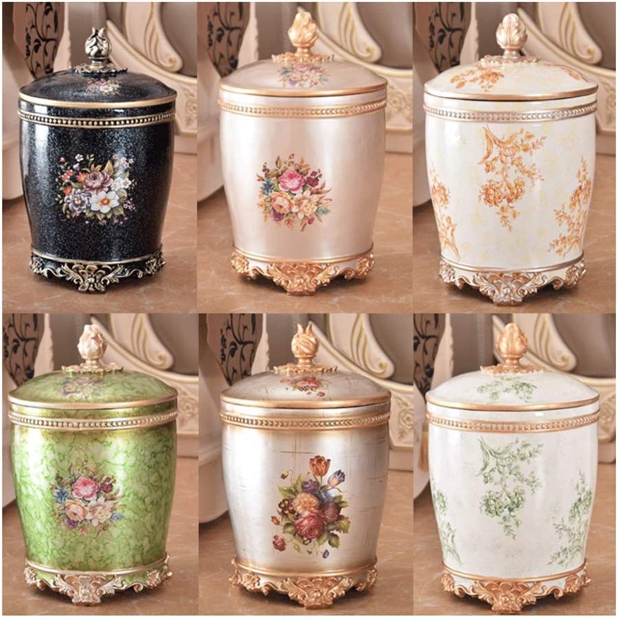 Miniatura 3 de DHAEY Kitchen Trash Cans Garbage Cans, Trash Can with Lid European Resin Storage Bucket Creative Home Decoration for Home Office Waste Baskets Home