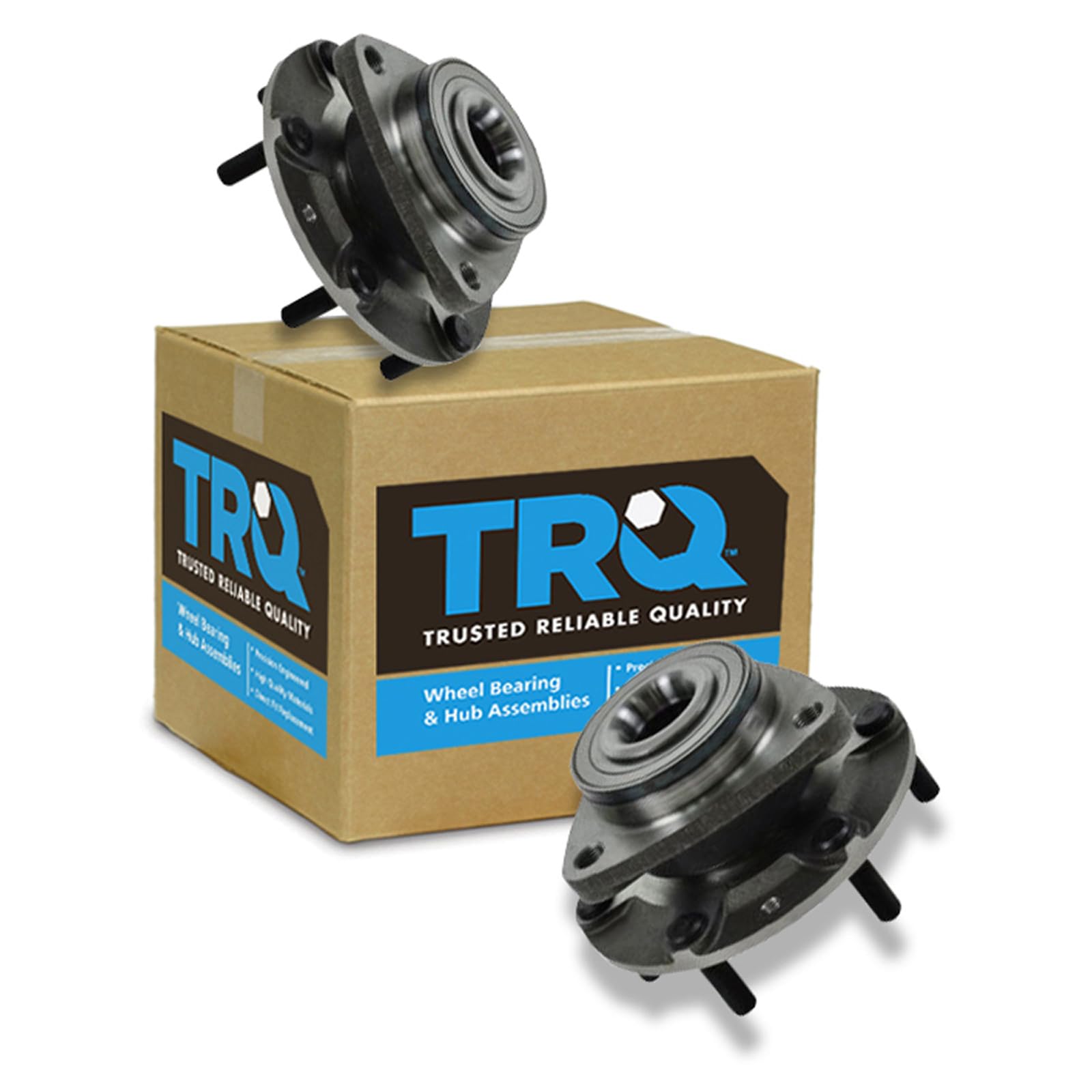 TRQ 2 Piece Front Wheel Bearing &amp; Hub Assembly Set