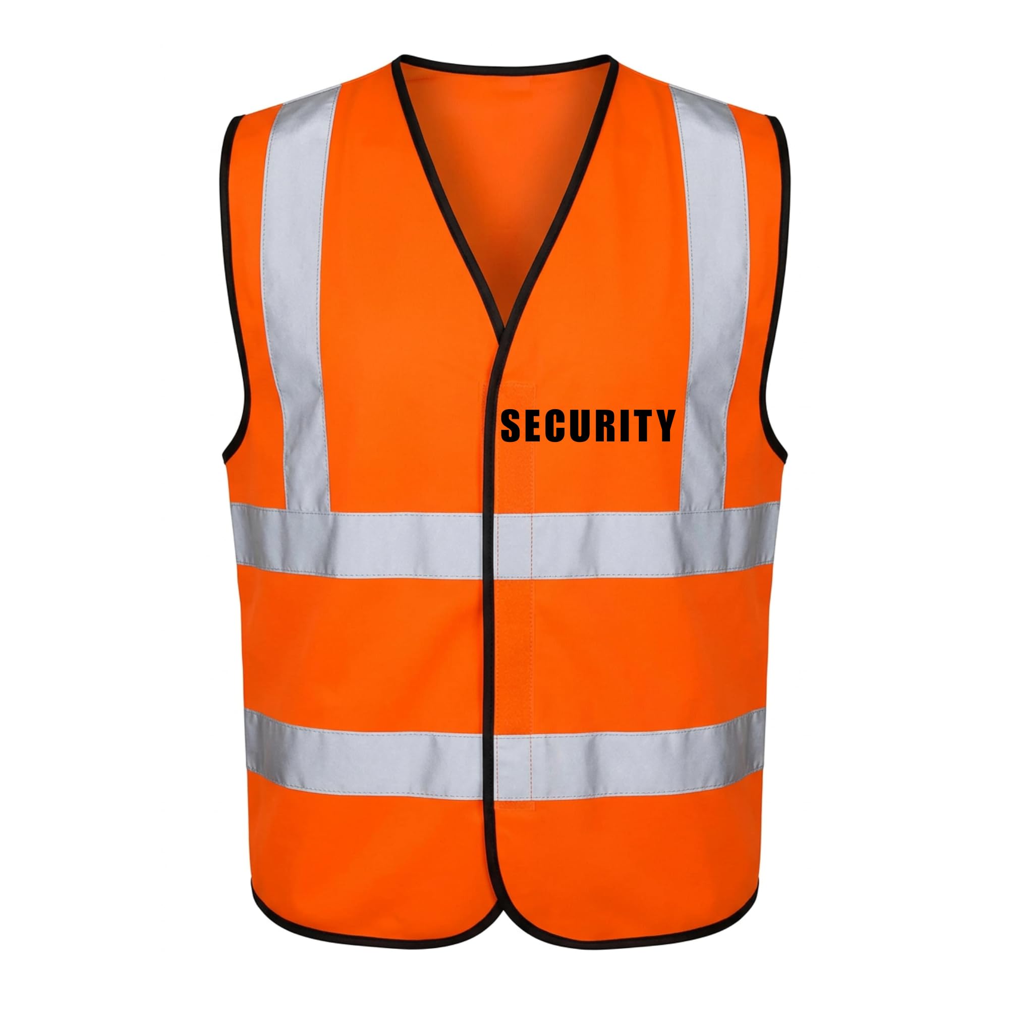 Brook Hi Vis SECURITY Printed Orange High Vis Vests/Waistcoat โ High Visibility Work Vest for Security Guards, Bouncers, Doormen, Event Staff & Stewards โ Adult Safety Women and Mens Vests 4XL