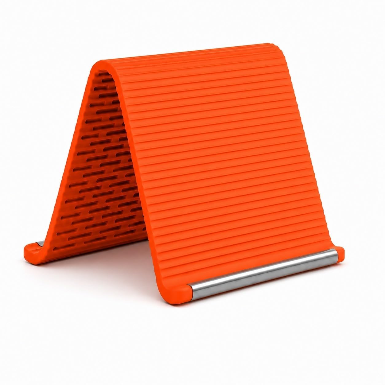 foldable silicone phone stand, adjustable portable mobile holder for desk, anti-slip smartphone stand for office, travel, airplane and home, compact holder compatible with phones and tablets