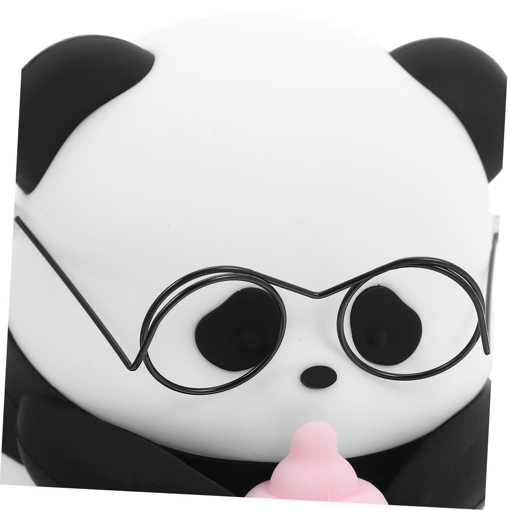Housoutil Lámpara de Noche LED Panda Sentado Negro Recargable Tacto | Abs, PC y Silicona, Cable Type-c Incluido, Diseño Adorable para Guardería y Escritorio