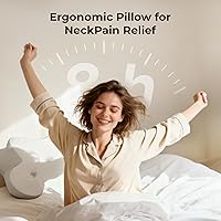 Vista 7 de Almohada cervical para cuello y hombro, almohadas ergonómicas de espuma viscoelástica para dormir, almohada de contorno de doble zona de alivio