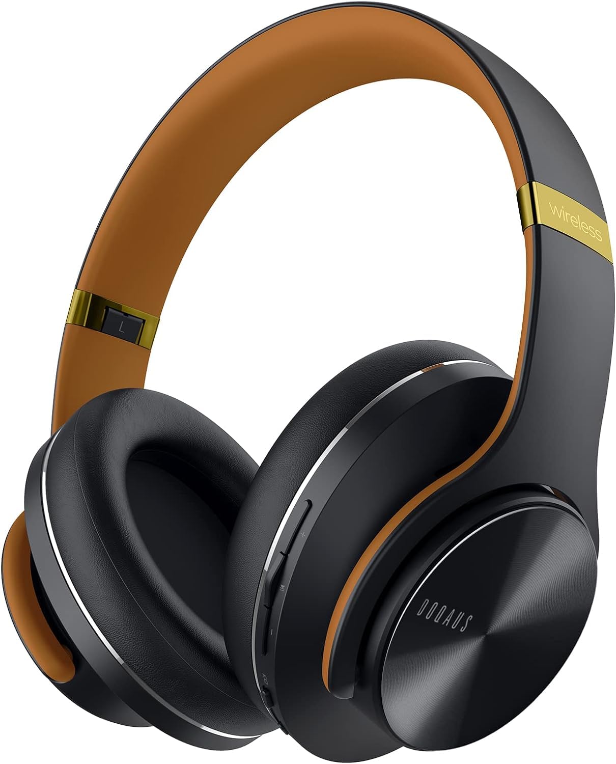 DOQAUS Bluetooth Kopfhörer Over Ear, Bis zu 90 Std Kabellose Kopfhörer mit 3 EQ-Modi, HiFi Stereo Faltbare Headset mit Mikrofon, weiche Ohrpolster für iPhone/ipad/Android/Laptops-Hellgrau