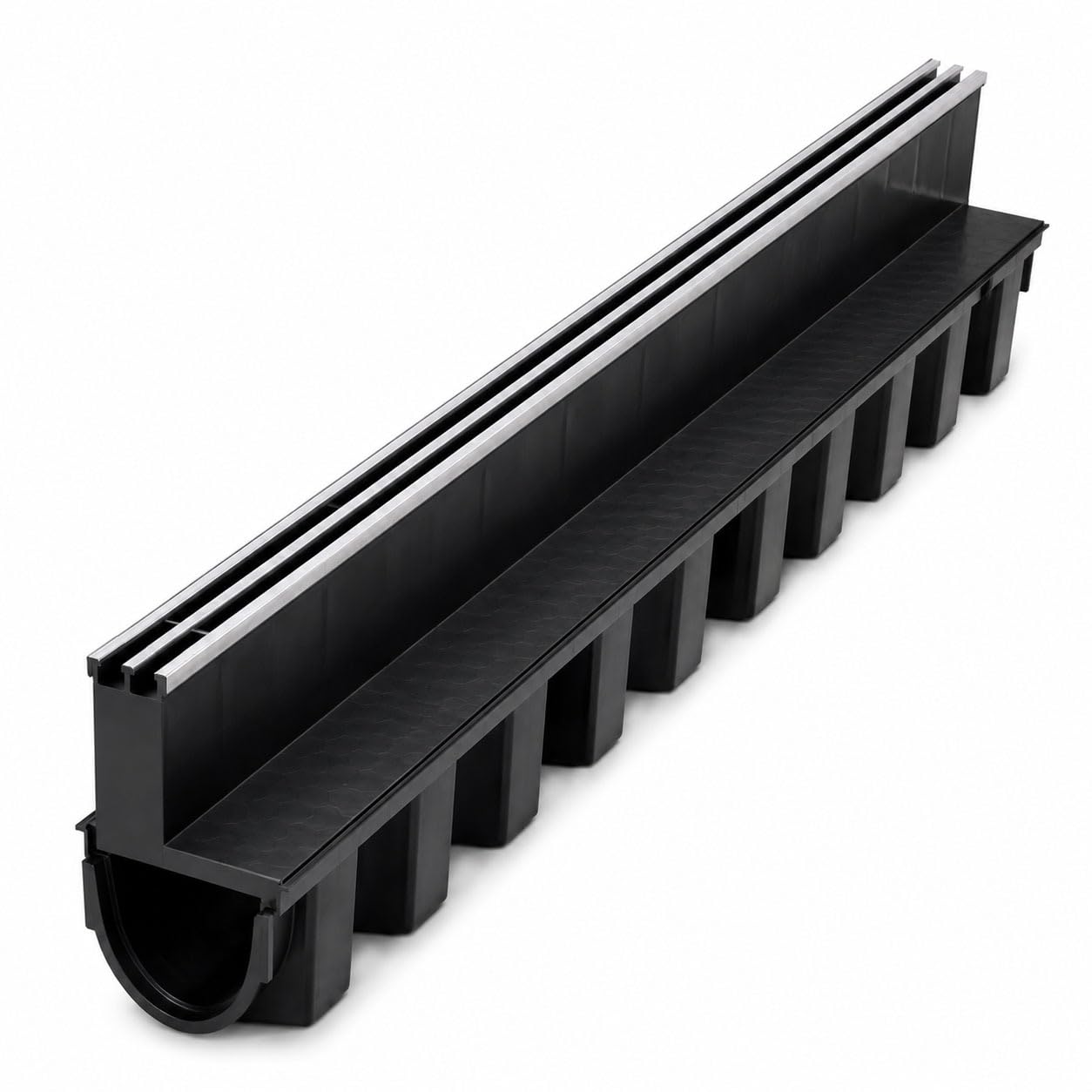 Verdone Schlitzrinne Doppelschlitz B125, 10 x 1 m, Alukanten, PKW-befahrbar
