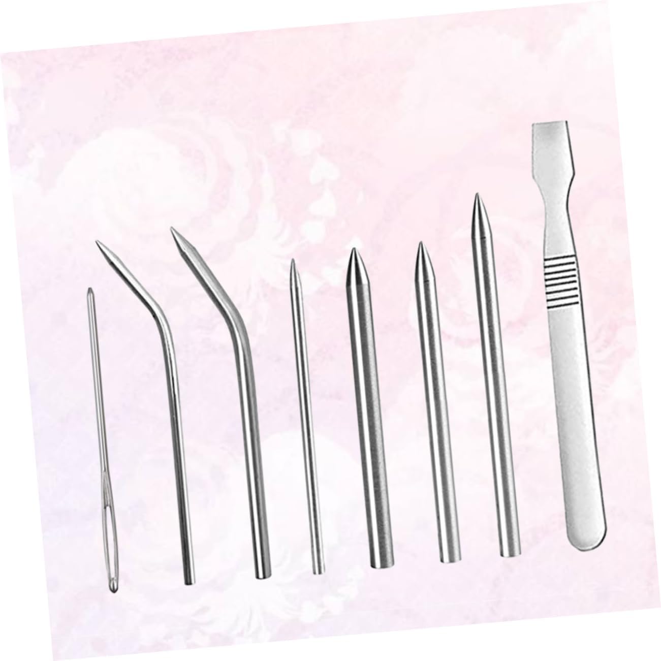 STOBOK 9 1 DIY Jewelry Accessories Braiding Tools Lacing Stitching Needle Steel Needle Lacing Needle for Bracelets Knitting Needles Pearl Appliques Embellishments Tie Lace up Wristband