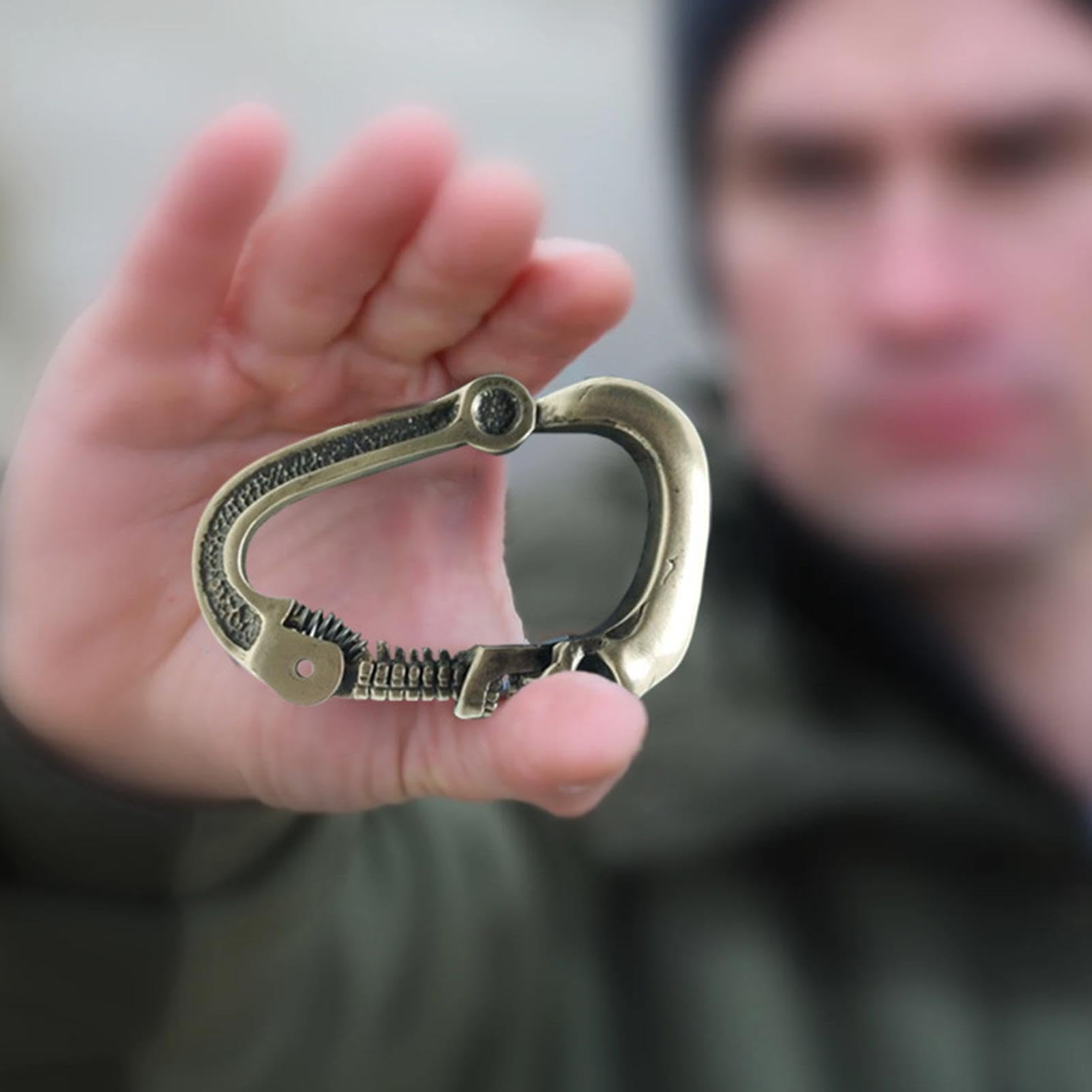 Doppio moschettone in 2 pezzi, clip a doppia estremità, doppio moschettone in acciaio inox, utilizzato per guinzaglio, portachiavi multifunzione per famiglie all'aperto, portachiavi
