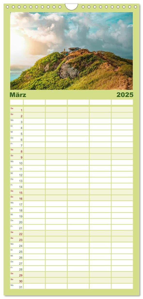 Familienplaner 2025 - Hawaii Traumziel mit 5 Spalten (Wandkalender, 21 cm x 45 cm), CALVENDO: Entdecke die Schönheit von Hawaii mit spektakulären ... so noch nicht gesehen hast. (CALVENDO Orte)