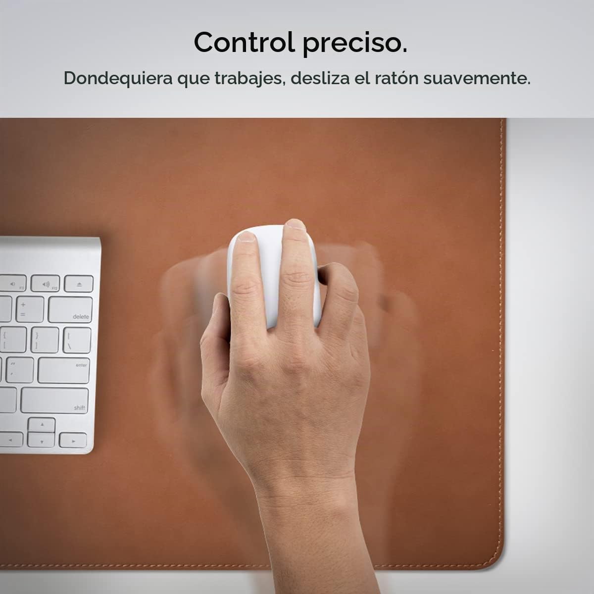 Spigen Alfombrilla de Escritorio Velo Vegan PU Cuero con Base de Goma Antideslizante - Marrón