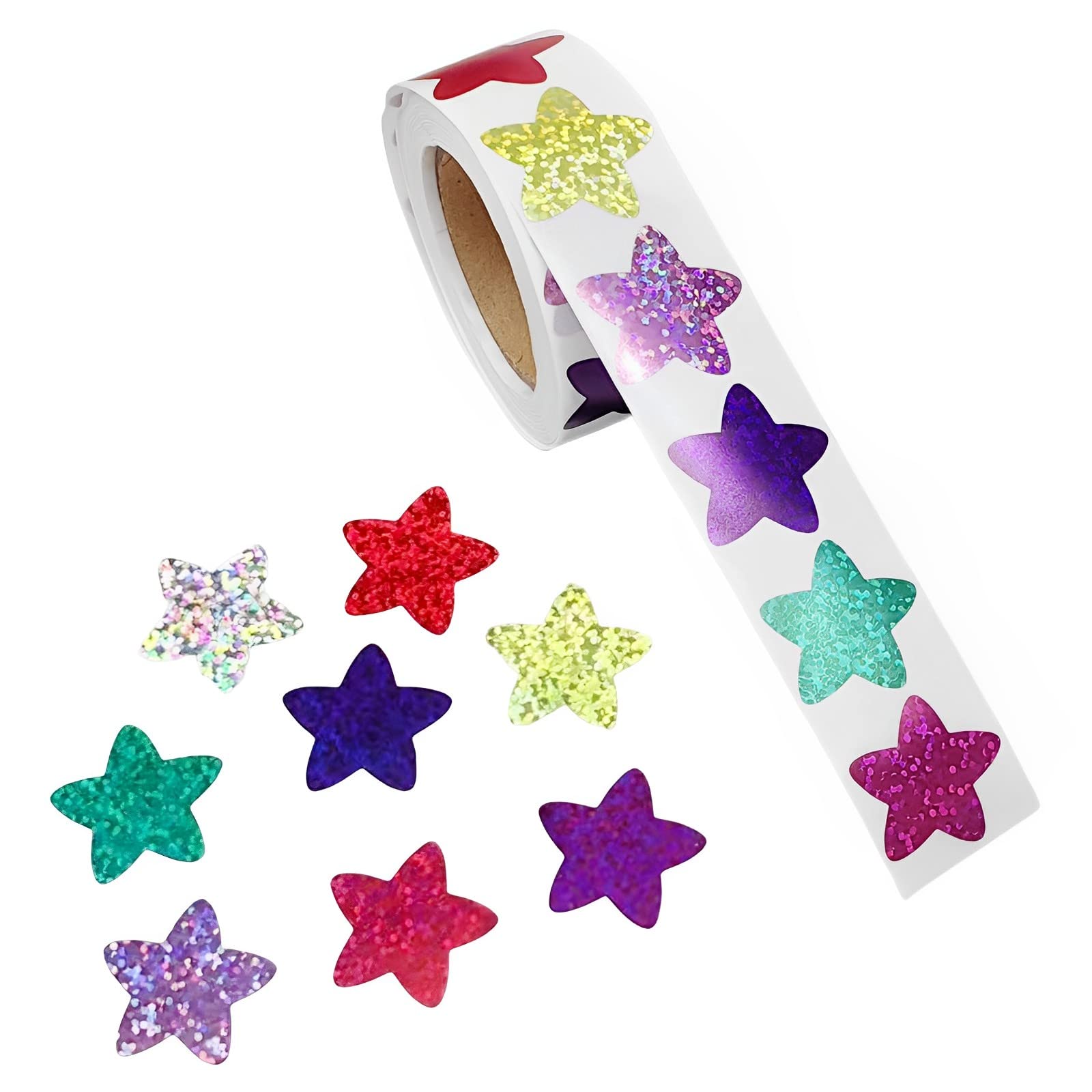 500Pcs Small Star Stickers for Kids Reward 1 Inch 8 Colors, Star Holographic Stickers Teacher Stickers for Students Fun Stickers for Kids Behavior Chores Chart Potty Training Planner