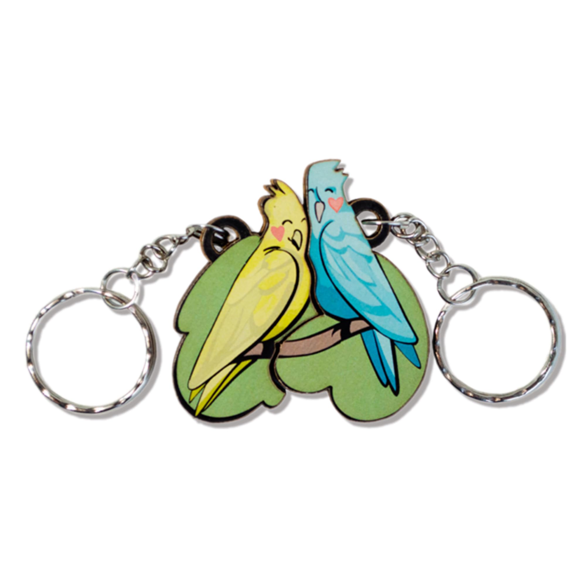 MAX WOODY Couple Of Parrots Couple Gift Keychain Cute Valentine's Day Gift for Girlfriend Boyfriend Keychain Him Her Best Friend Husband Wife Fiancée Matching Gift Couple Stuff for Christmas