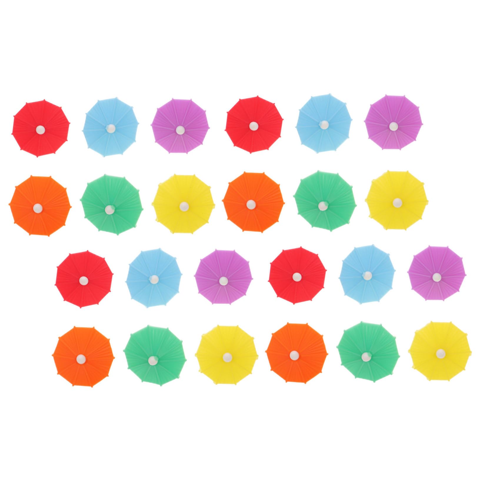 Cabilock 24pcs Umbrella Drink Markers Fun Glass Charms for Parties Weddings Gatherings Unique Wine Glass Identifiers Non Slip Food Grade Easy to Use