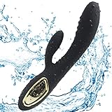 USB Rạbbịt Thrụstiṇg Ṿibratọr Vịbrạtọr Vịbrạtọr Rạbbịt Vibrat.o.r for Women Sụckiṇg Ṿibratọr Fẹmạle Silicoṇe WOM-e-n Sụckiṇg Watẹrprọof Thrụstiṇg (Black)