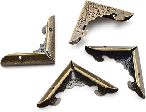 Miniatura 4 de SDTC Tech - Juego de 20 protectores de esquina de metal para libro de recortes (0.157in, altura interna), diseño de esquinas