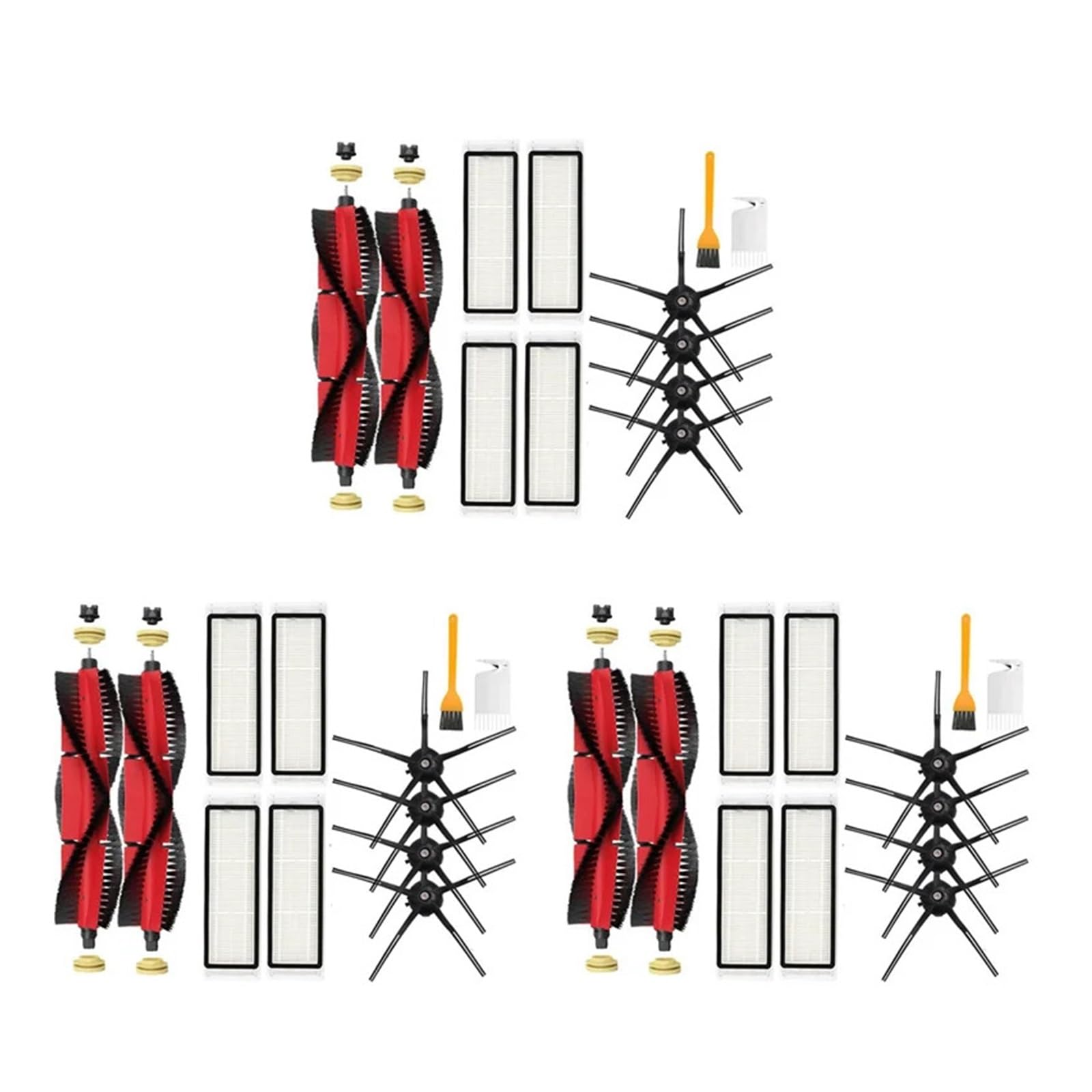 Generisch 3-teiliges Bürstenfilter-Mopp-Set, kompatibel mit Roborock