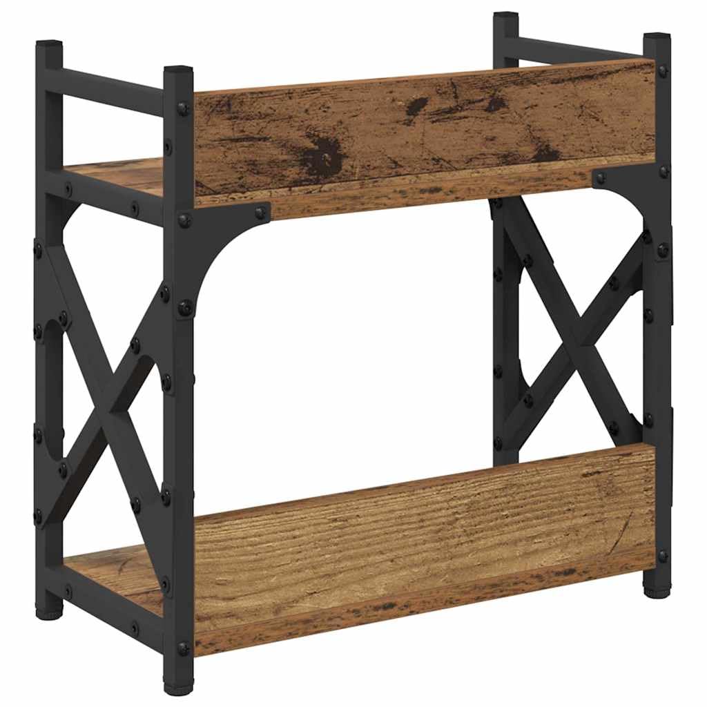 Supporto per stampante in legno anticato, 40 x 20 x 40 cm, stile industriale rustico per ufficio e casa, organizer stabile con spazio per stampanti, carta, documenti, scanner e accessori