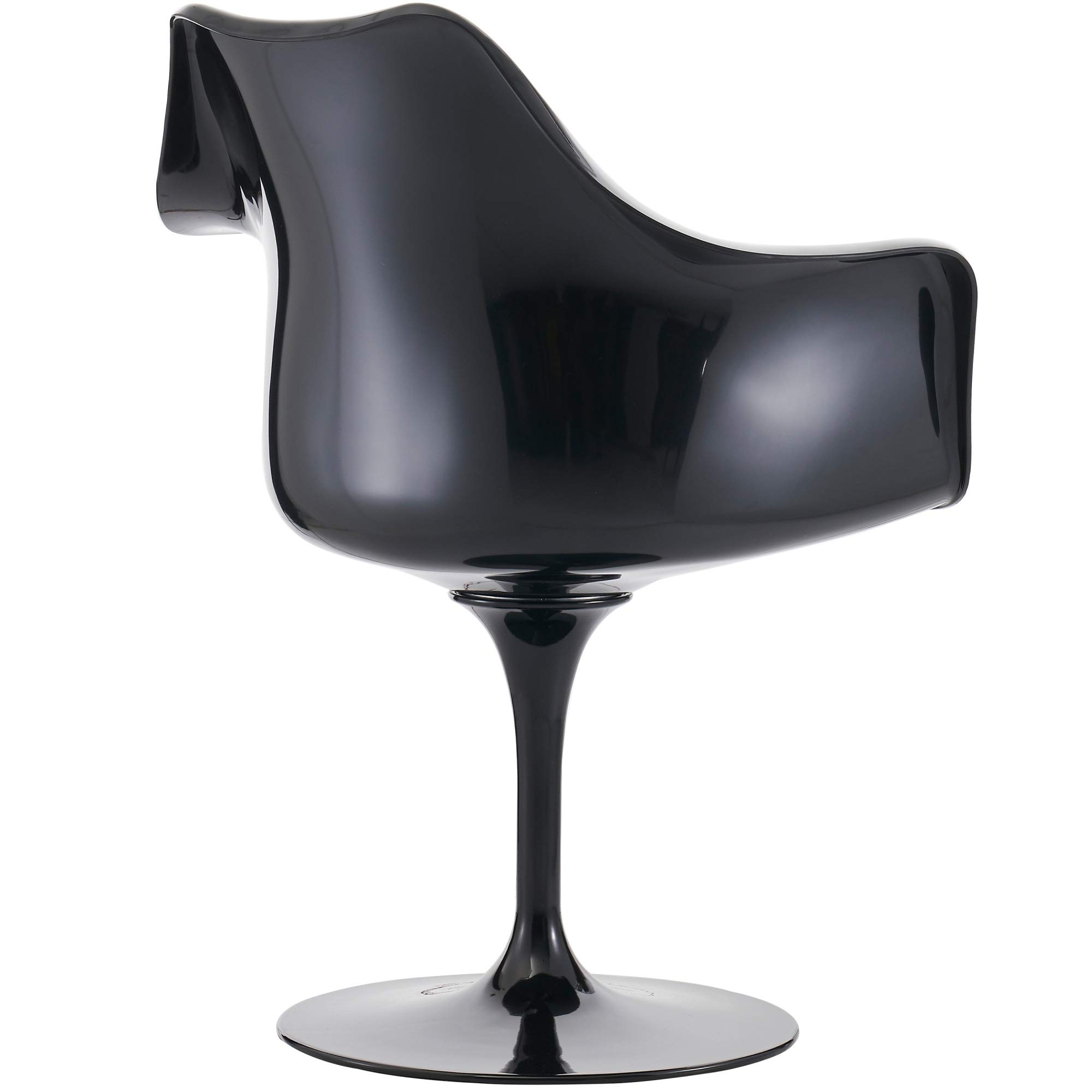 Sillón Giratorio Negro Brillante y marrón Texturizado