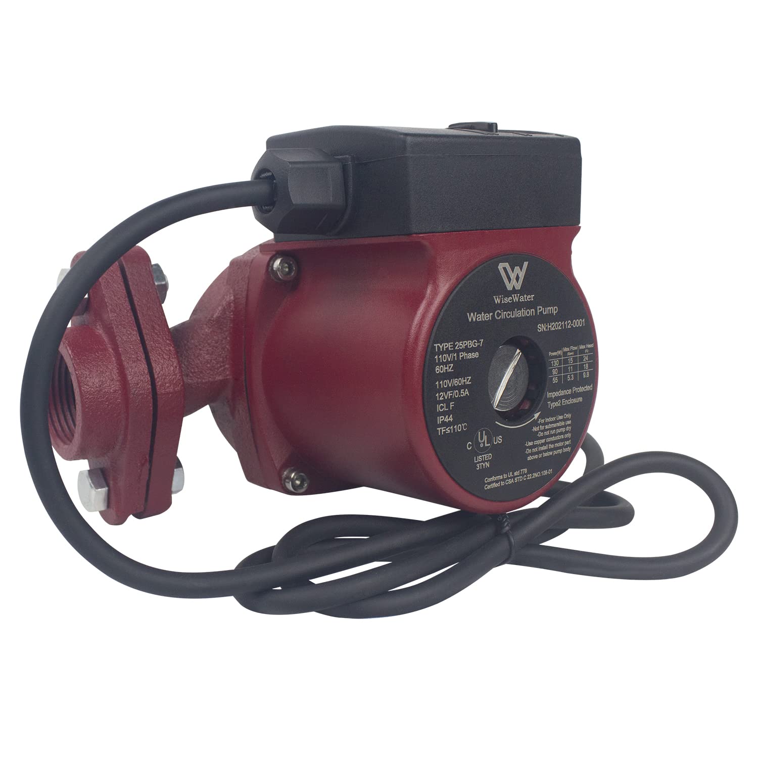 Buy AB WiseWater 110V Circulation Pump, 130W 15 GPM Hot Water