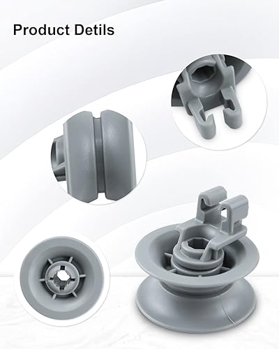 Miniatura 10 de 611475 Montaje de rueda inferior para lavavajillas - gris, apto para Bosch Reemplazar #bsh-00611475 1559847 AH3477735 AH8727387 Paquete de 4