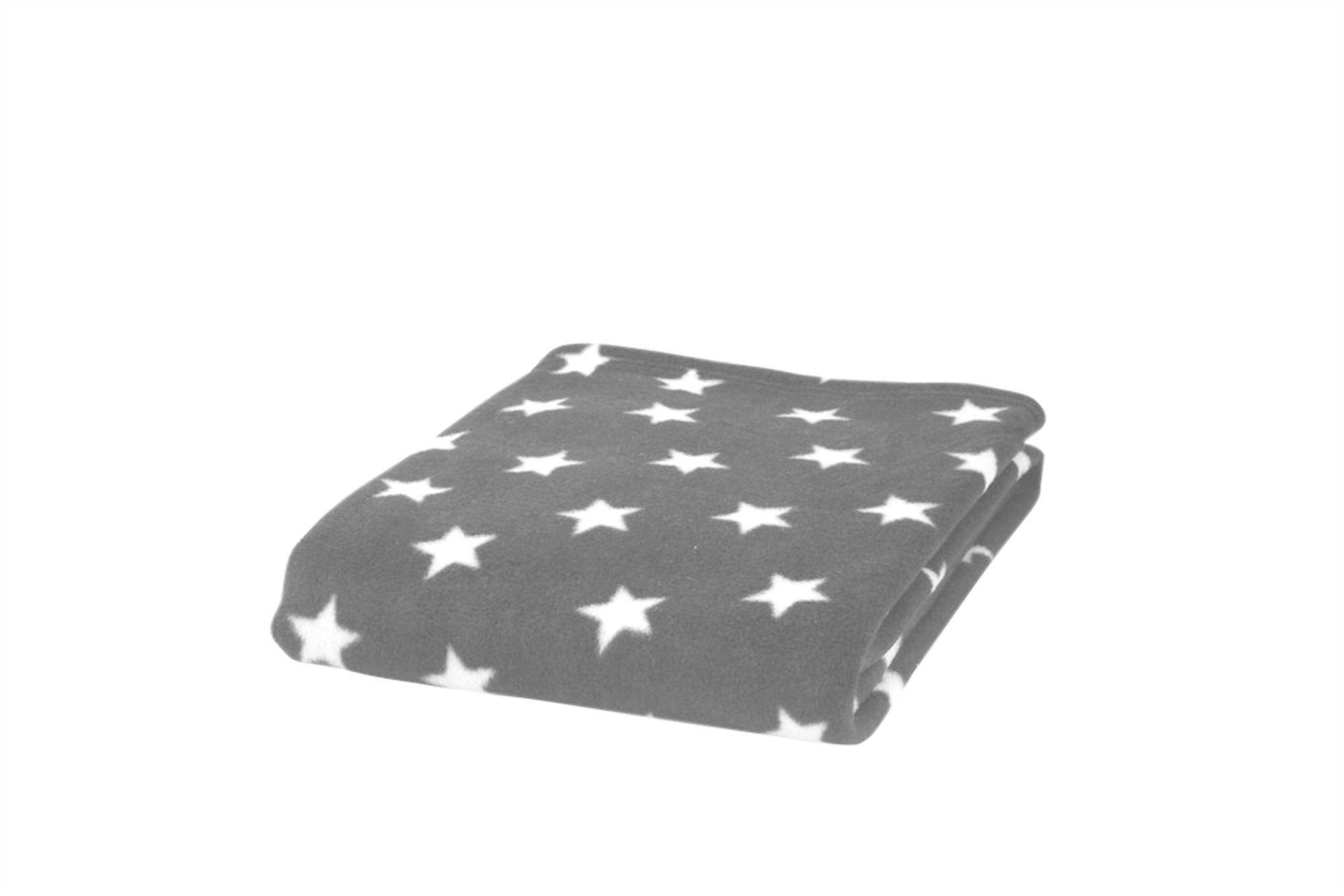 Clair de LuneStar Fleece Pram Blanket - Grey