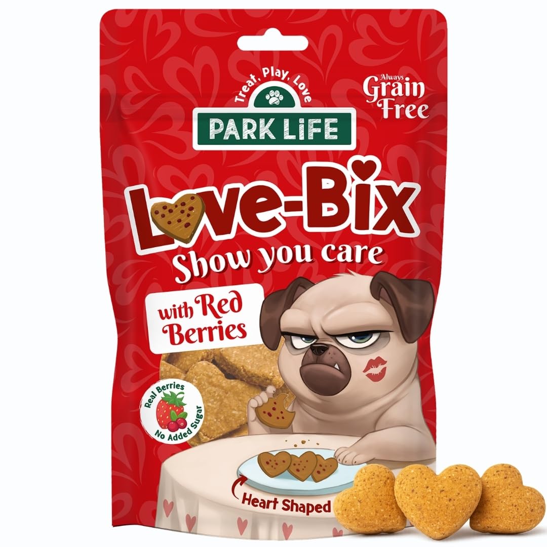 PARK LiFE - Love Bix Dog Biscuits Red Berries, Dog Treat, Puppy Training Snack, 100g Pouch