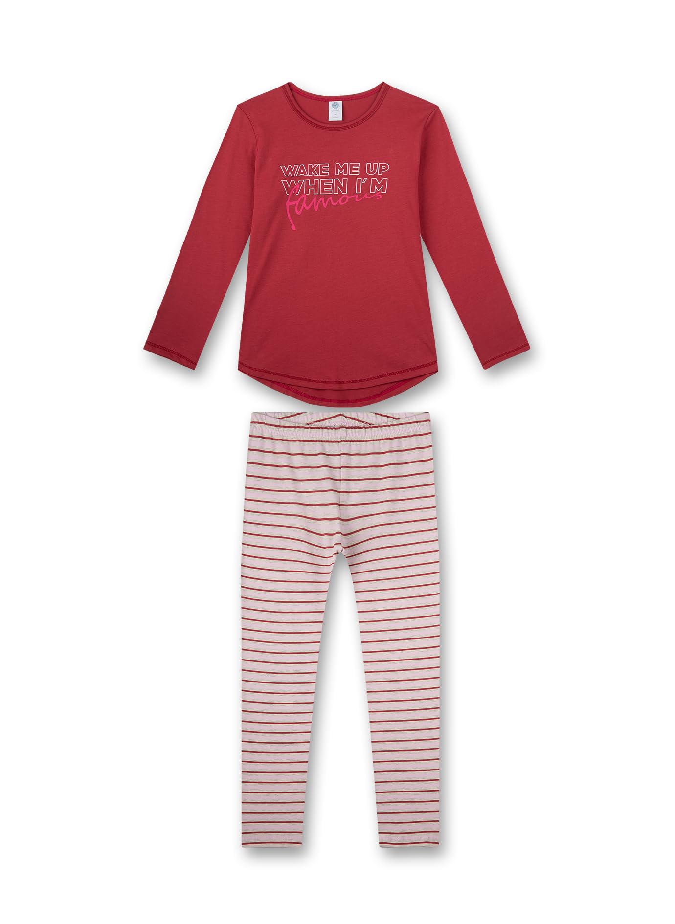 Sanetta Mädchen-Schlafanzug Rot | Bequemer Schlafanzug für Mädchen lang. | Pyjamaset Größe