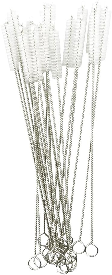 Honbay Straw Cleaner Brushes, nylon bristles stainless steel handle, Nylon Skinny Pipe Tube Cleaner - 20 Piece Value Pack - 7 mm bristles x 175mm long