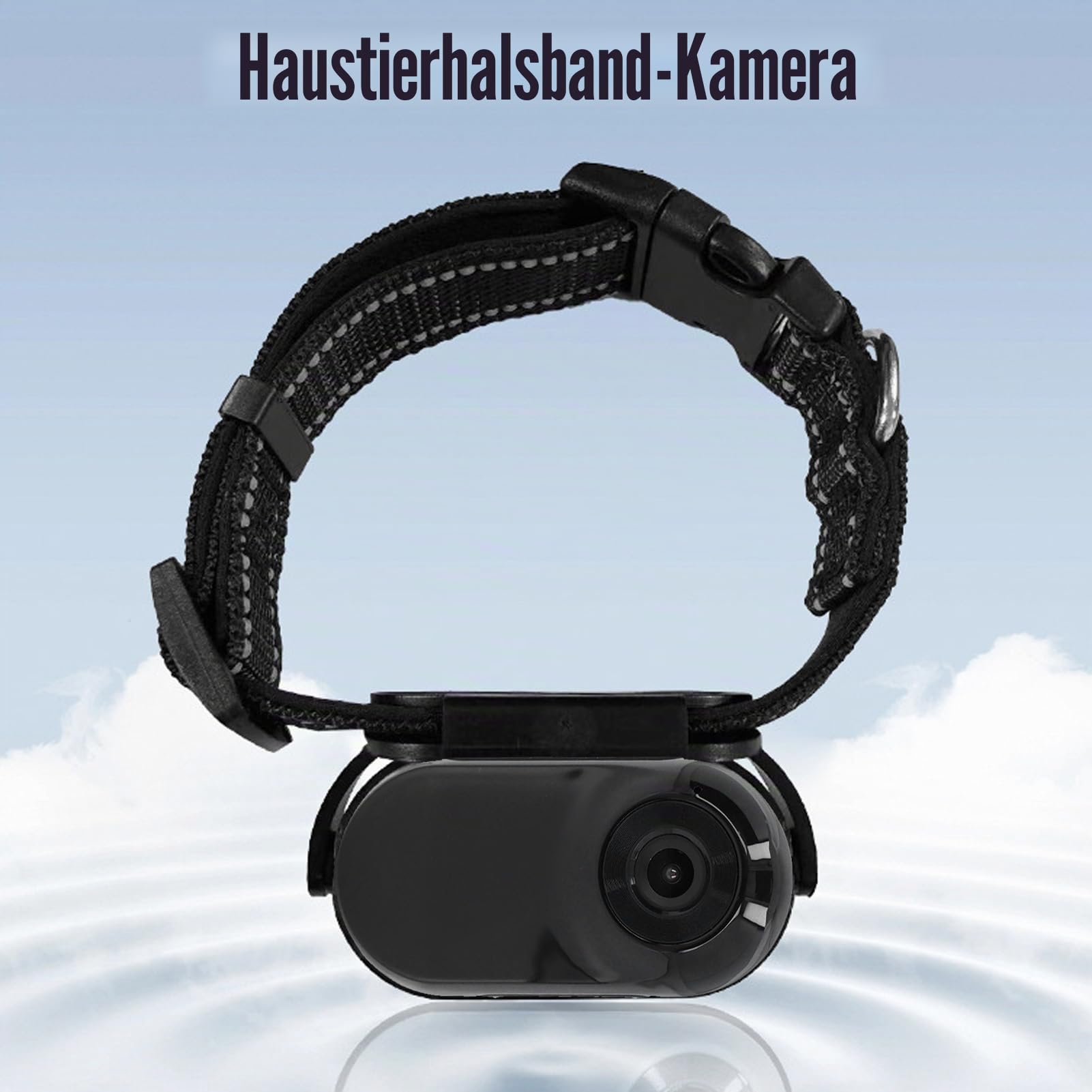 Diyeeni Katzen-Kamerahalsband, HD 1080P-Hundehalsband-Kamera, 120°-Weitwinkelobjektiv, Mini-Körperkamera, Action-Kamera für Hunde, Katzen, Drinnen und Draußen, OTG-Unterstützung (Black)