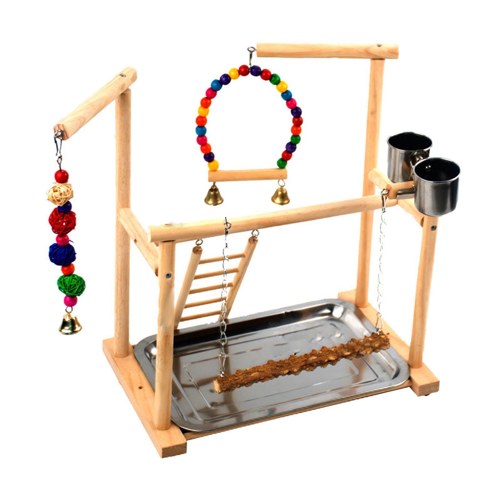 Aire de jeux perroquet en bois avec échelle et perchoir pour calopsitte