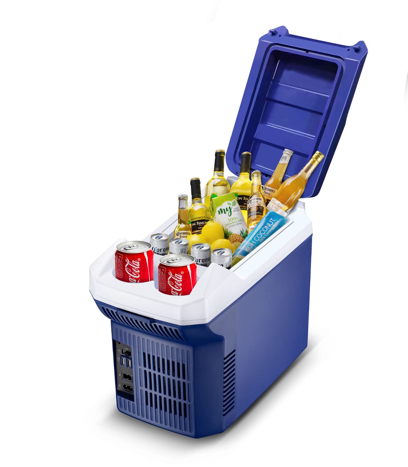 Car Refrigerator, 8L Car Portable Mini Fridge with 12V DC & 120-240V AC, Portable Refrigerator Freezer Fridge Cooler For Car, RV, Camping, Travel, Fishing, Outdoor or Home Use, with Straps